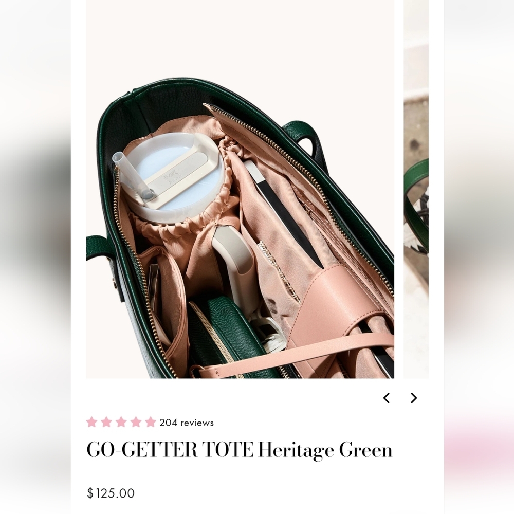 Poppy & Peonies Heritage Green Tote - Picture 5 of 8